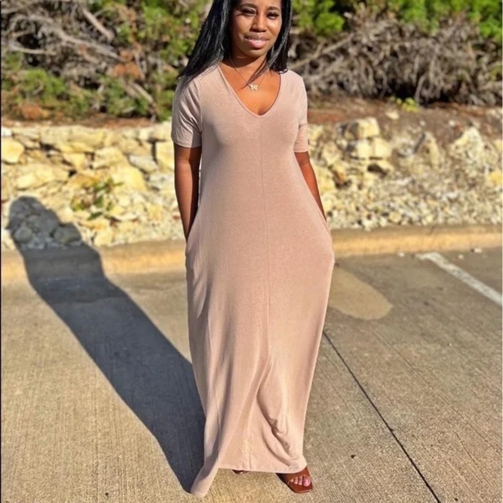 Zenana Taupe Maxi Dress - Picture 8 of 9